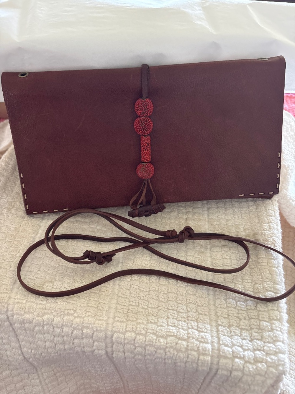 Celine vintage envelope clutch with shoukder strap